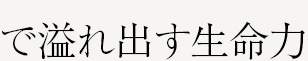 で溢れ出す生命力